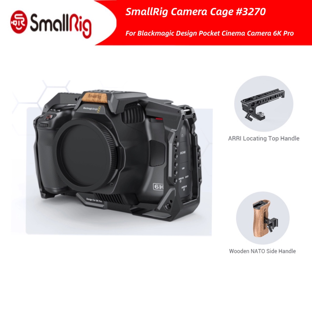 SmallRig Full Camera Cage for BMPCC 6K Pro 3270 Supports SSD Mount