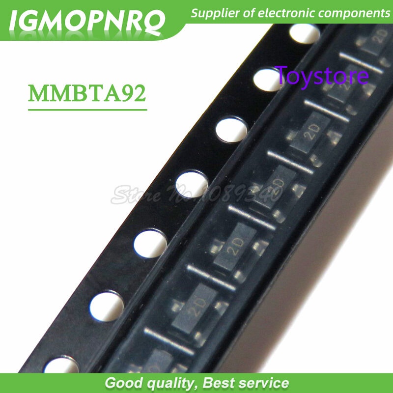 100pcs MMBTA92LT1G 2D MMBTA92 SOT23-3 500mA 300V PNP Bipolar ...