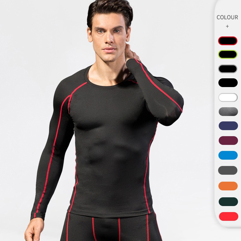 Men's Quick Dry Running Compression Shirt Fitness Long Sleeves Running
