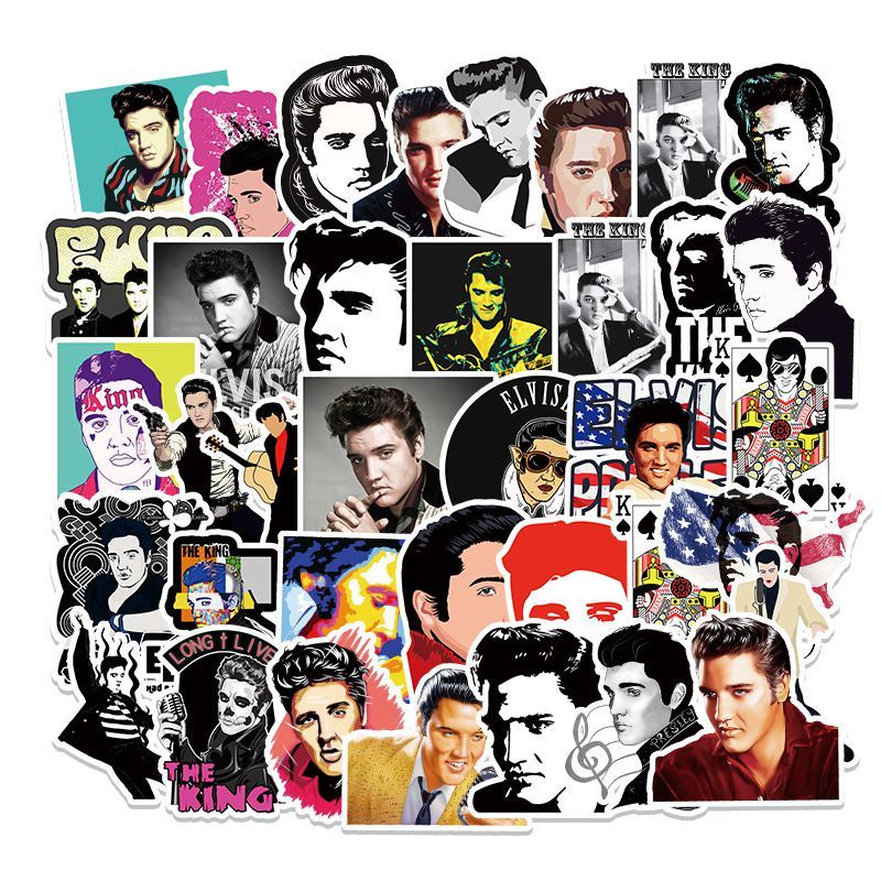 51 Pieces Sticker Set Singer Elvis Presley Decorative Sticker/Luggage ...