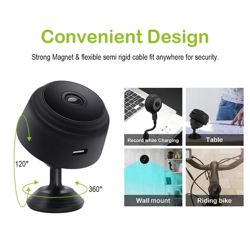 1080P HD Mini IP Security Camera Wifi Wireless CCTV Night Vision Home ...