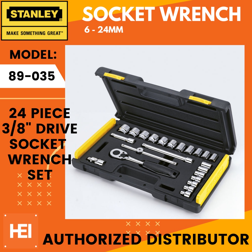 STANLEY Socket Wrench 6 to 24mm 3/8" Drive (89035) ORIGINAL Shopee