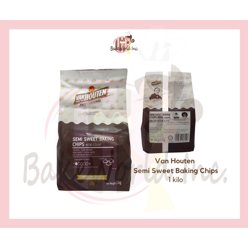 Van Houten Semi Sweet Baking Chips 1kg 500gms Shopee Philippines