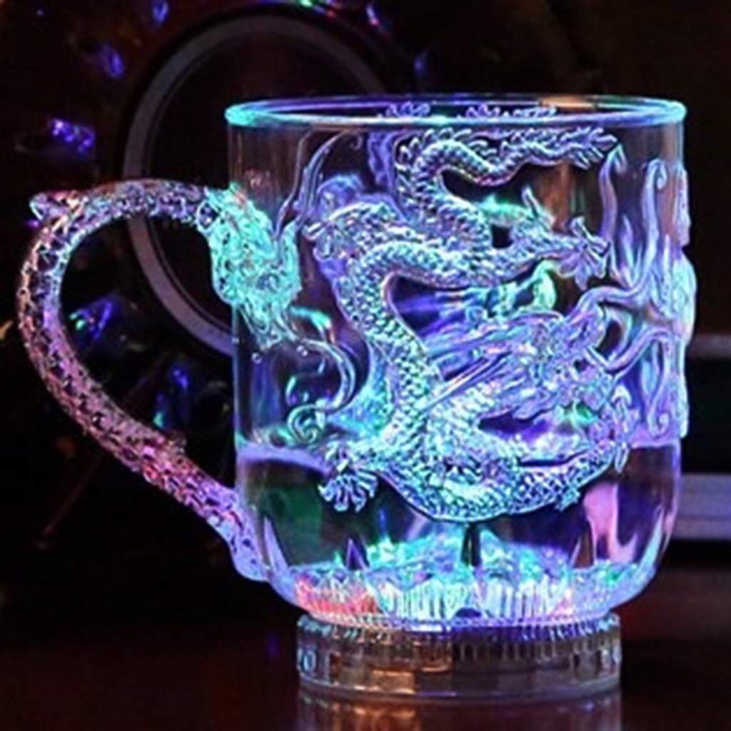 LED Dragon Inductive Rainbow Color Cup Mug Color Changing Sensitive