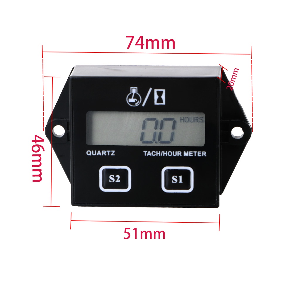 Digital Engine Tachometer Tach Hour Meter Digital Tachometer Gauge Inductive Rpm Meter Shopee