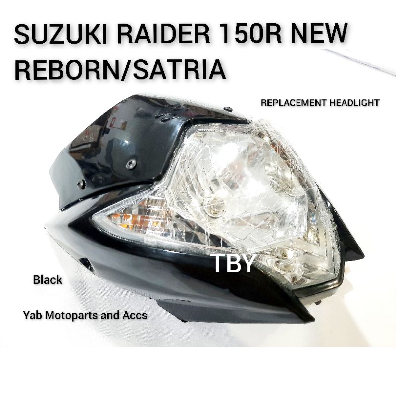 Suzuki Raider 150R New Reborn/Satria Replacement Headlight Black ...