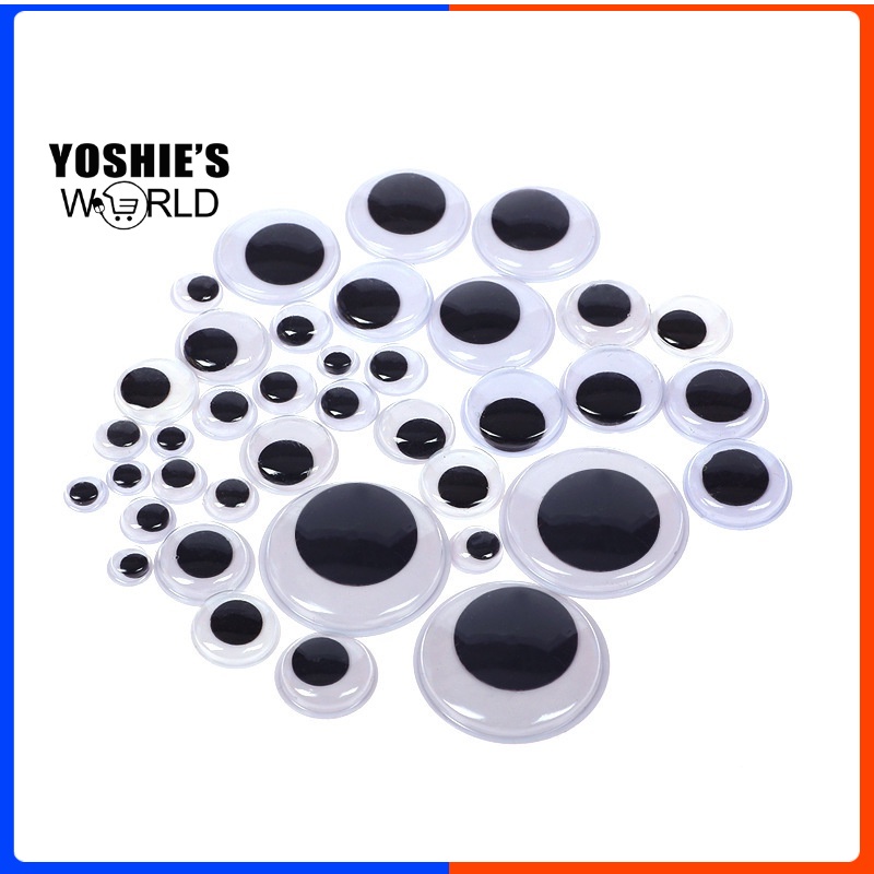 0.8cm / 1cm / 1.8 cm / 2.4 cm /3 cm Googly eyes with ADHESIVE for arts ...