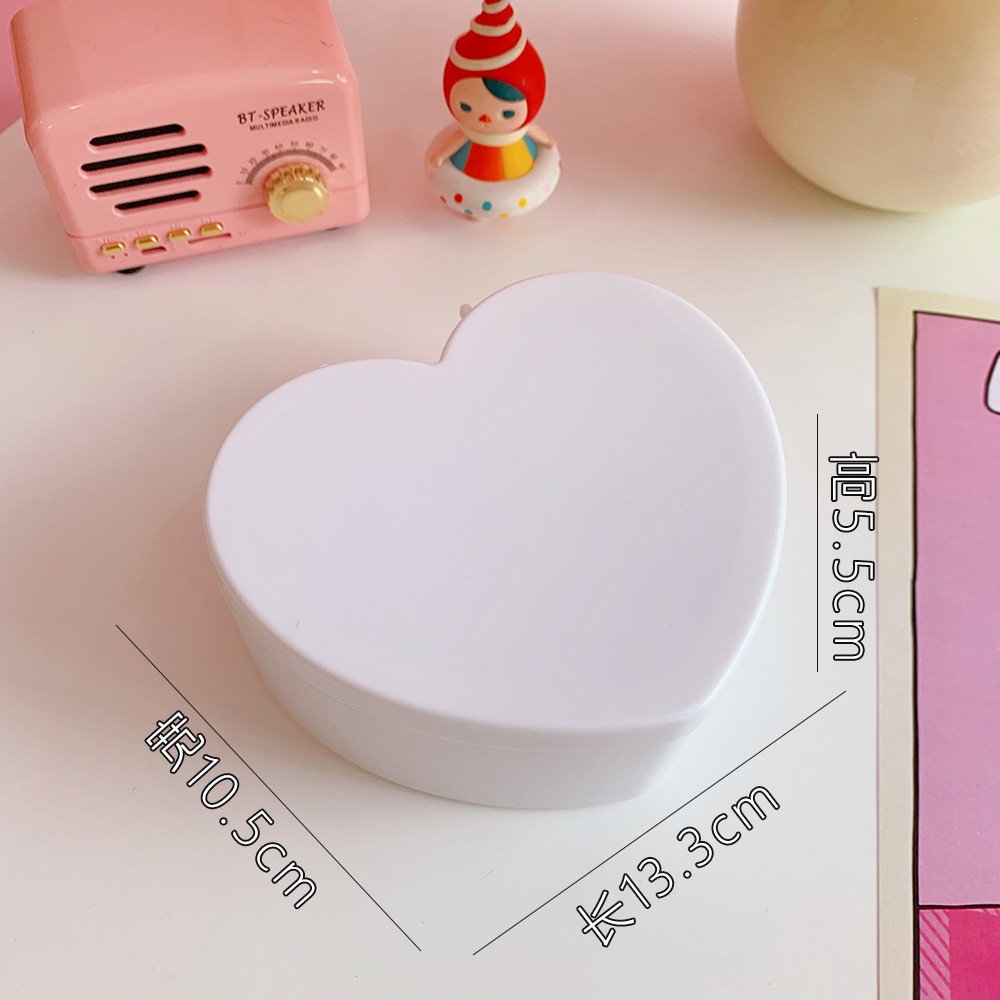 Pink girl heart storage box jewelry desk student dormitory love double