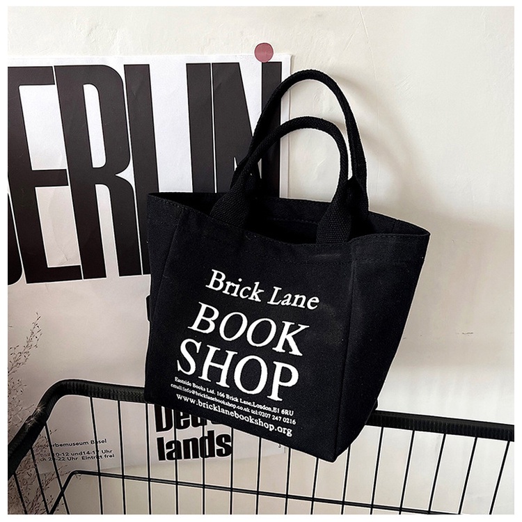 Retro Easy Matching Canvas Handbag Mini Small Bag Large Capacity Letter