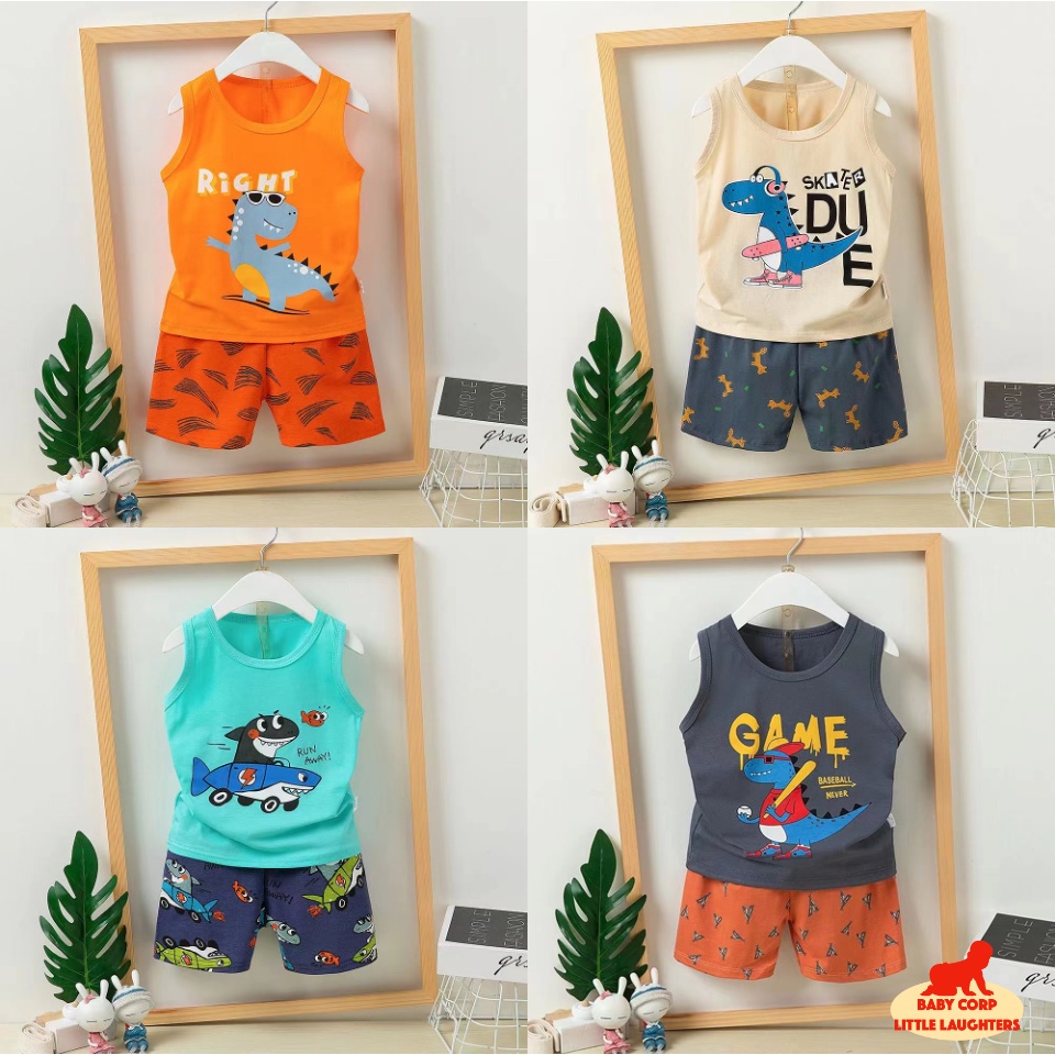 (6M-4Y) Baby Steps Terno for Kids Boys Girls Sando Tank Top + Shorts ...