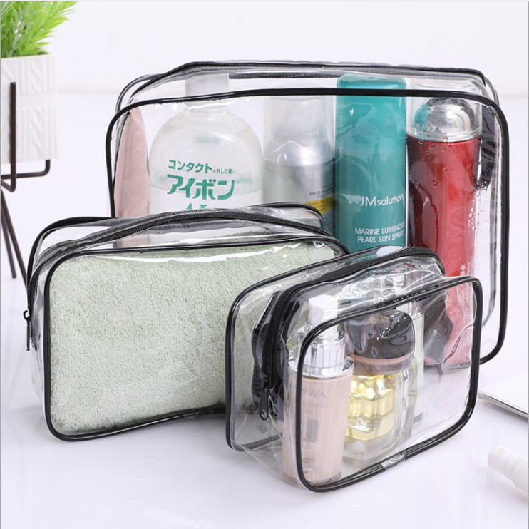 3Pcs COD Transparent PE Bags Travel Organizer Clear Makeup Bag ...