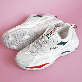 Fila ray white hot sale green red