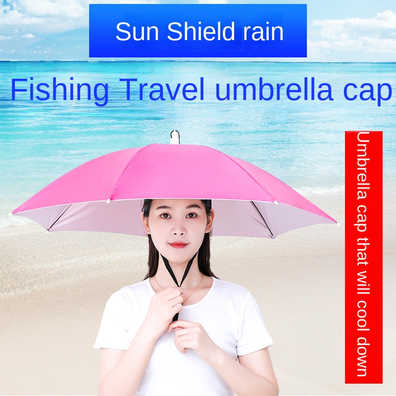 Fishing Umbrella Hat Large Size Head-Mounted Sunshade Top Picking Tea  Agricultural Head