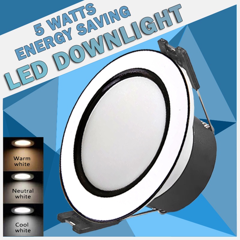 LED Ceiling Downlight 220V Tri Color 5W led light bulb round pin lights ...