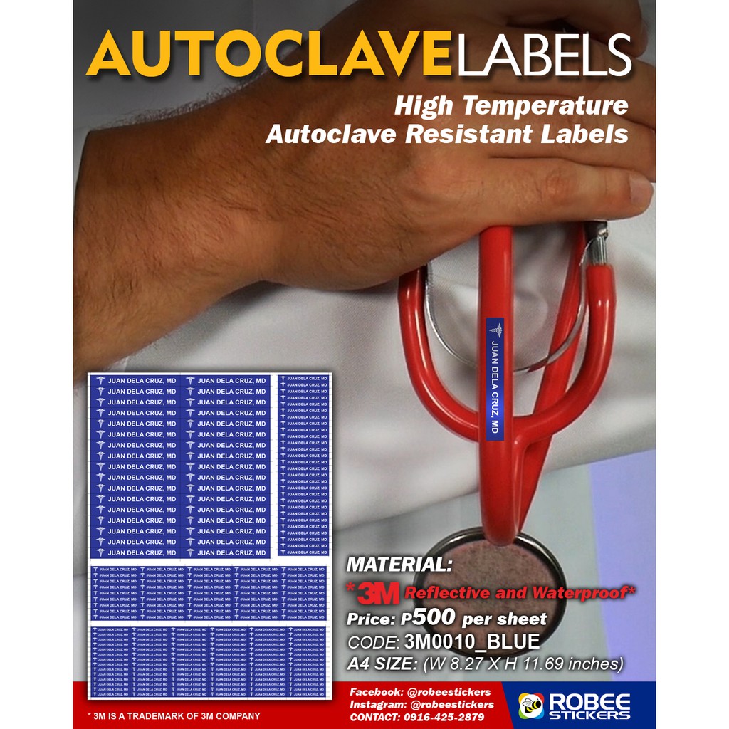 Sticker Personalized Autoclave Label 3M Reflectorized | Shopee Philippines