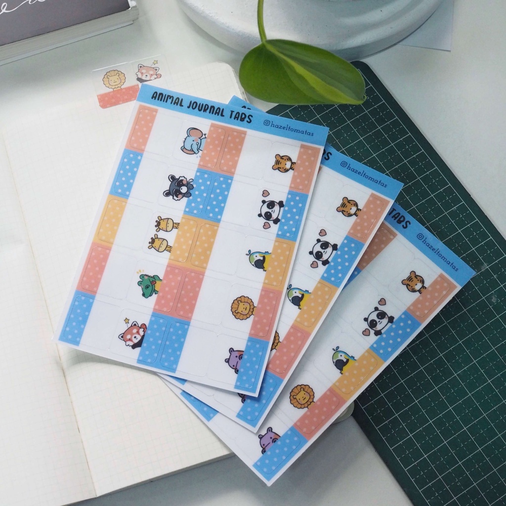 Animal Journal Sticker Tabs | Transparent Vinyl Stickers | Shopee ...