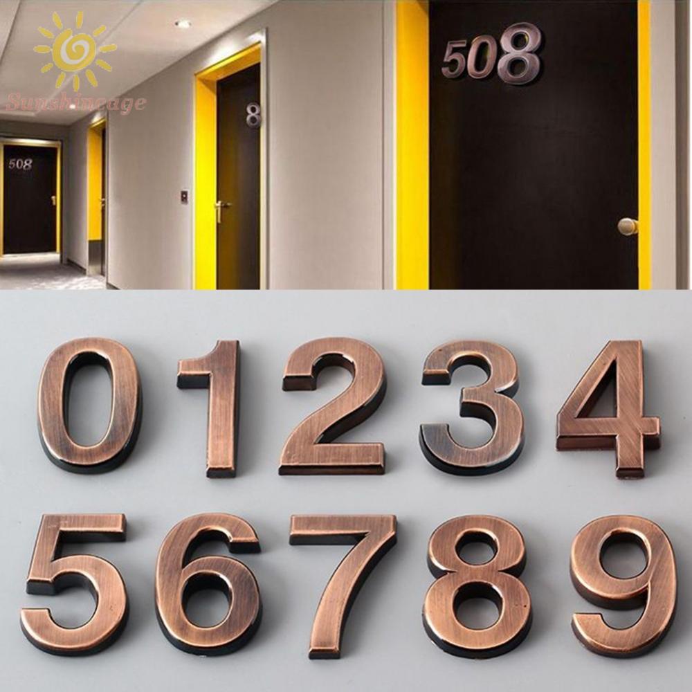 Adhesive Glossy 3D House Number Door Plate Sign Outdoor Hotel Room ...