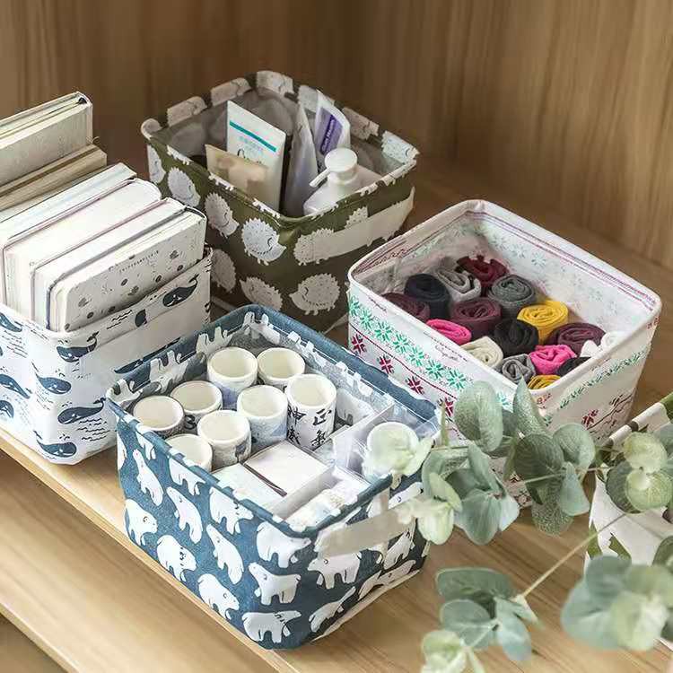 Nordic style fabric storage basket Cotton Linen Creative Storage box ...