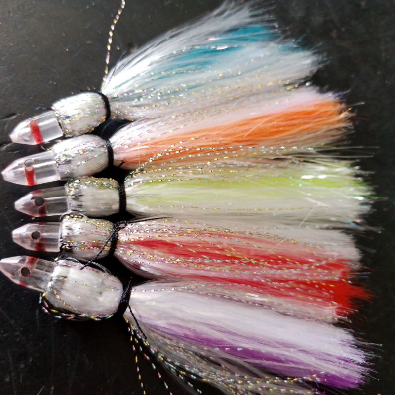 saltwater fly lure pack ( 5pcs crystalline with ulo) | Shopee Philippines