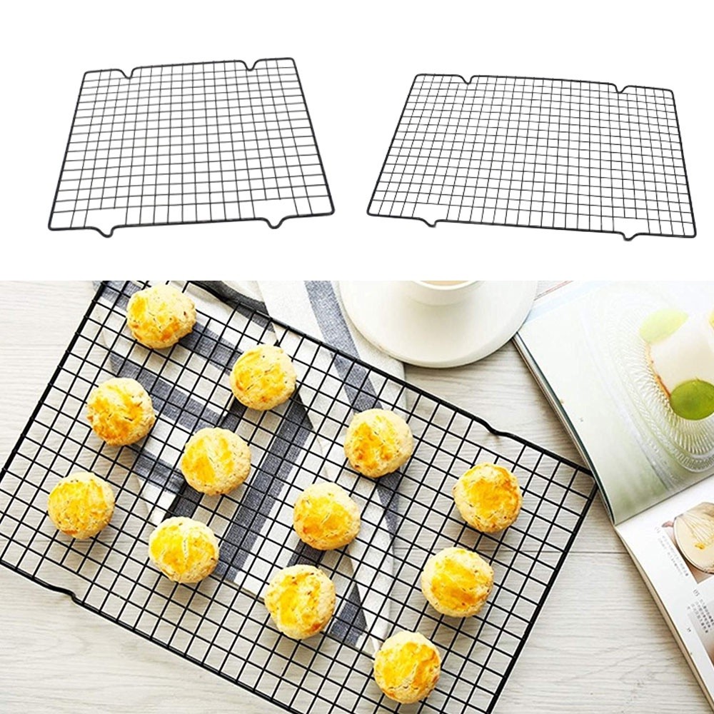 Nonstick Metal Cooling Rack Grid Net Baking Tray Cookies Bread Drying ...