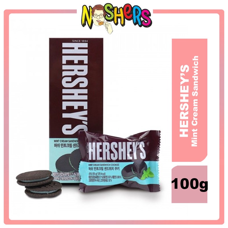 Noshers Hersheys Mint Cream Sandwich Cookies Korean Snack 100g Shopee