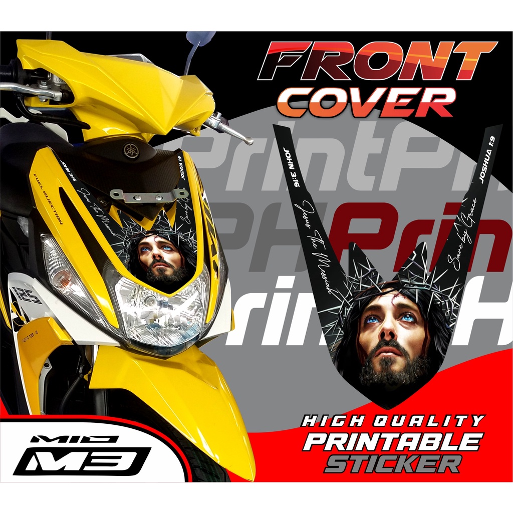 YAMAHA MIO M3 PRINTED FRONT COVER DECALS STICKER | Shopee Philippines