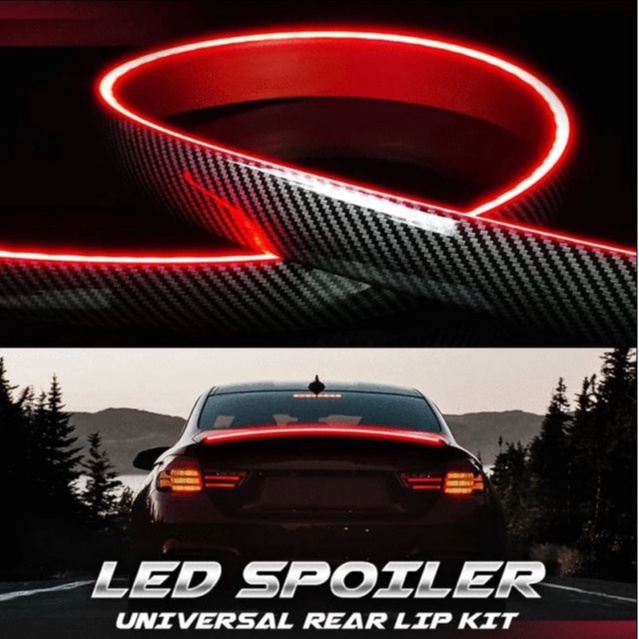 Carbon Fiber Car Spoiler Light DRL Signal Light Led Strip Flexiable