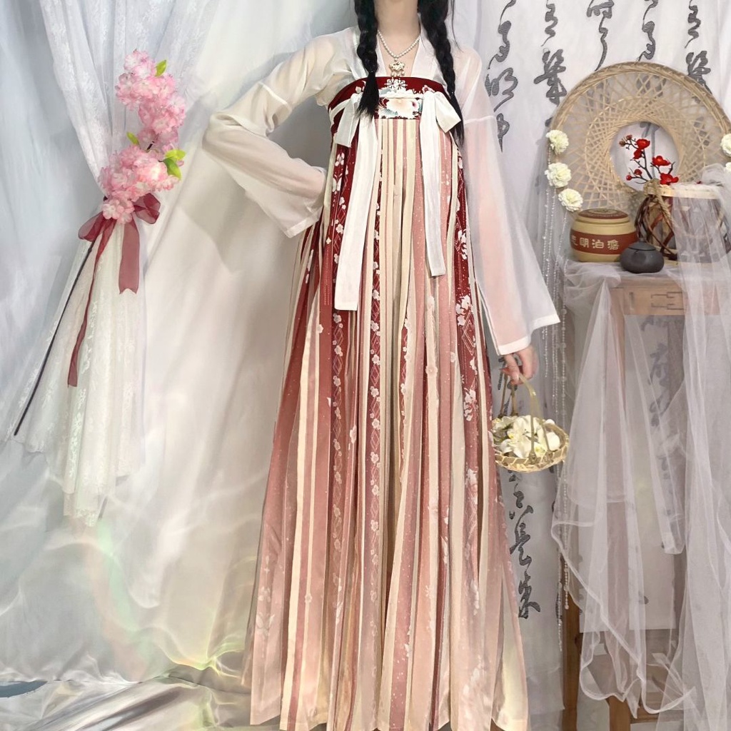 Tang Dynasty Hanfu [Flower Language] Breast-length Skirt Summer Fairy ...