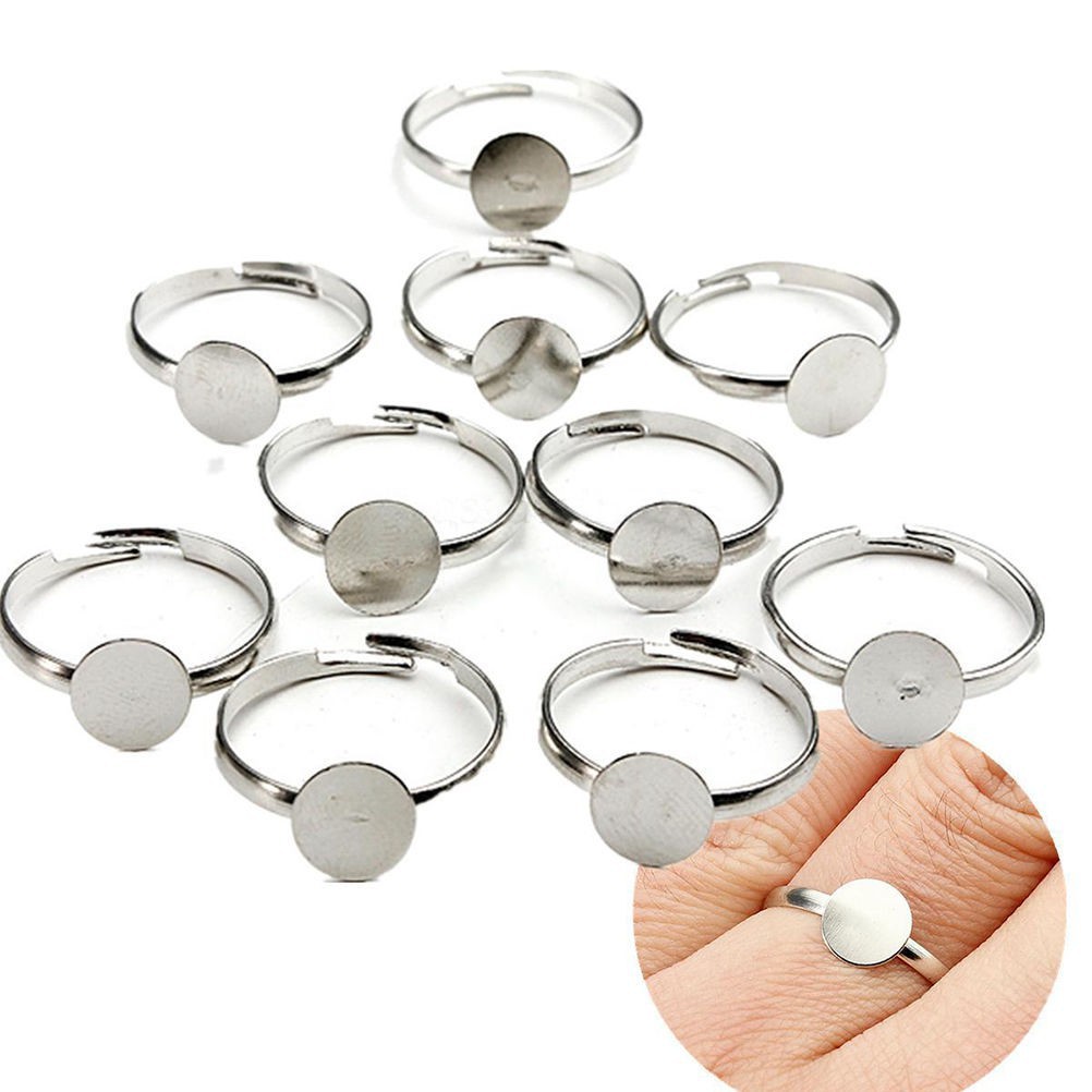 COD 10x Silver Plated Adjustable Ring Base Blank | Shopee Philippines