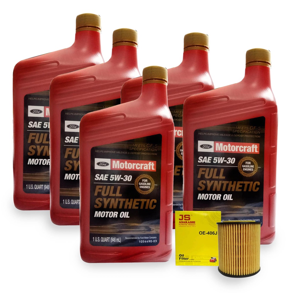 Motorcraft Fully Synthetic SAE 5W30 Oil Change Bundle for Ford Escape