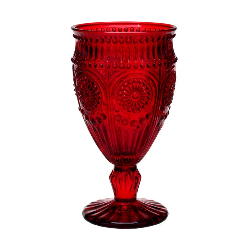 Red Goblet Set of 6 Colored Glass Rare Design | Shopee Philippines