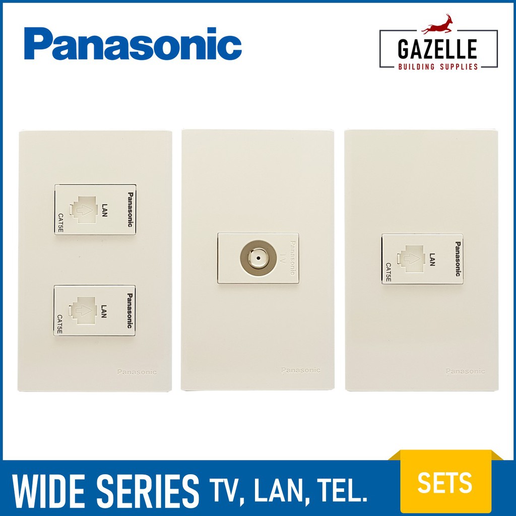 Panasonic Wide Series Cable, Telephone, & LAN Outlets CAT5E CAT6