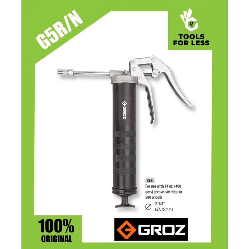 Groz One Hand Compact Pistol Grease Gun 400grams Model G5R/N Shopee Philippines