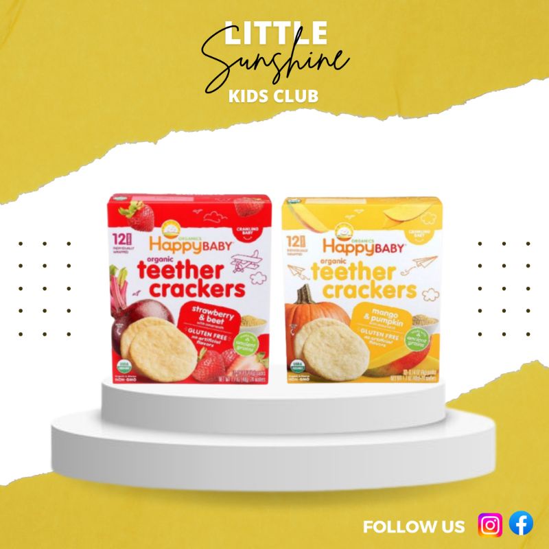 Little Sunshine Happy Family Organics, Organic Teether Crackers, 12