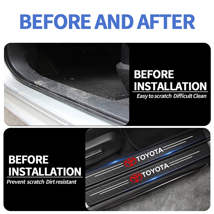 Toyota Raize Carbon Fiber Car Door Sticker Protector Auto Threshold ...