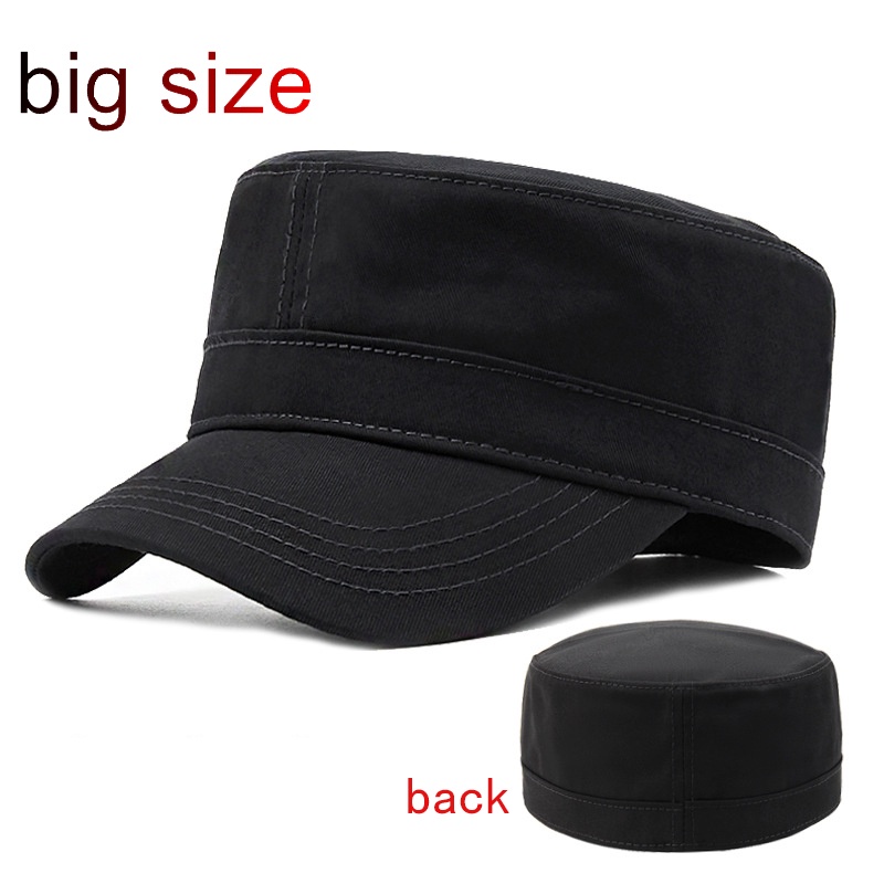 cap Cotton Military Caps Flat Top Hat big size Men Women Casual Unique