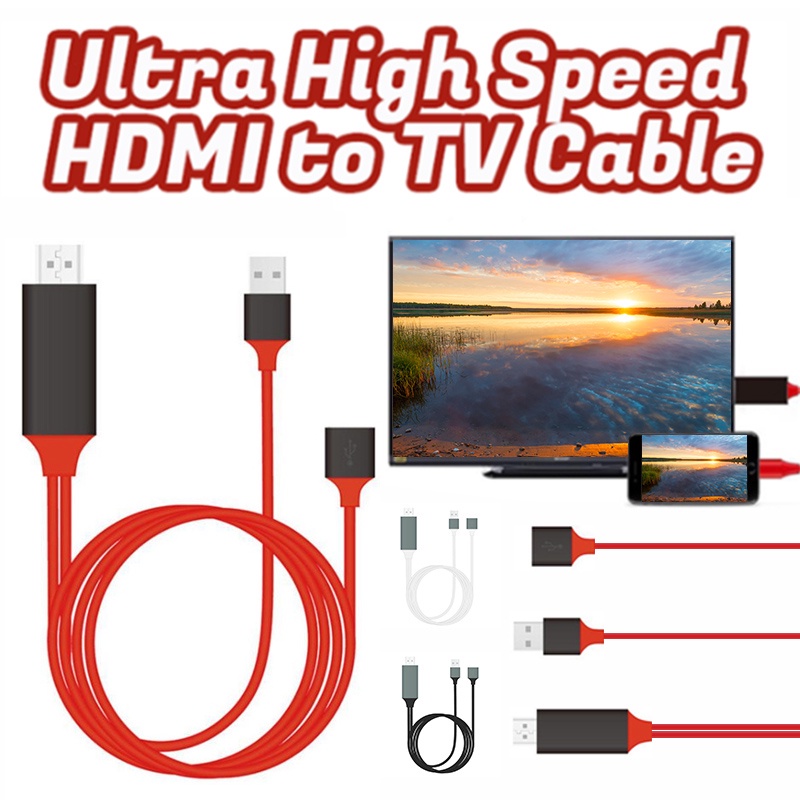 1080P HDMI Cable Phone To TV connector wire adapter Flat Screen TV
