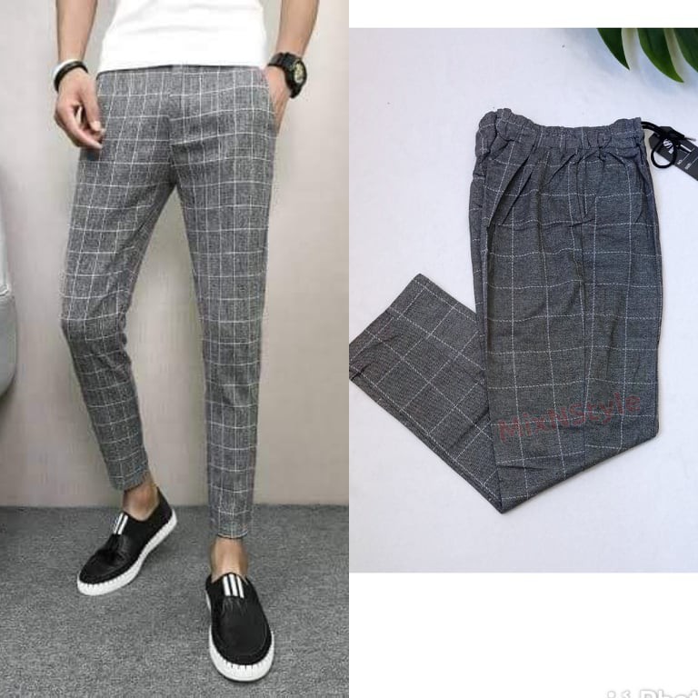 Korean Fashion Trouser Plaid Pants for Men | Shopee Philippines