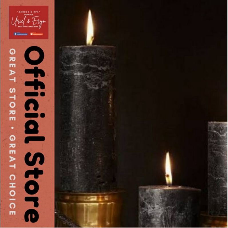 Uriel 7 days Perdon Textured Black Pillar Alpha Candle Shopee