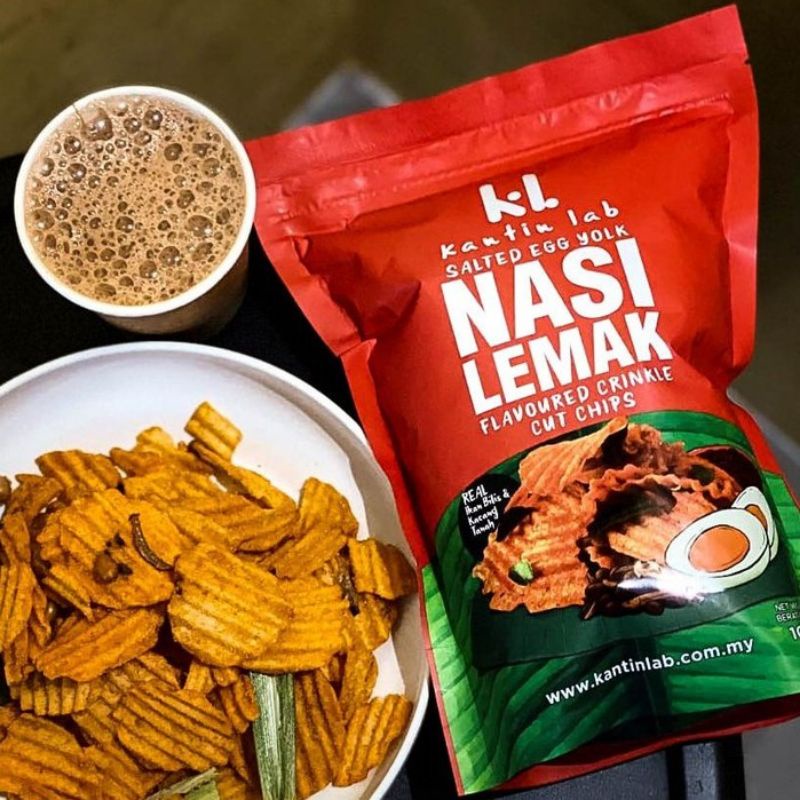 Salted Egg Yolk Nasi Lemak Crinkle Cut Chips (Kantin Lab) 100g Crispy