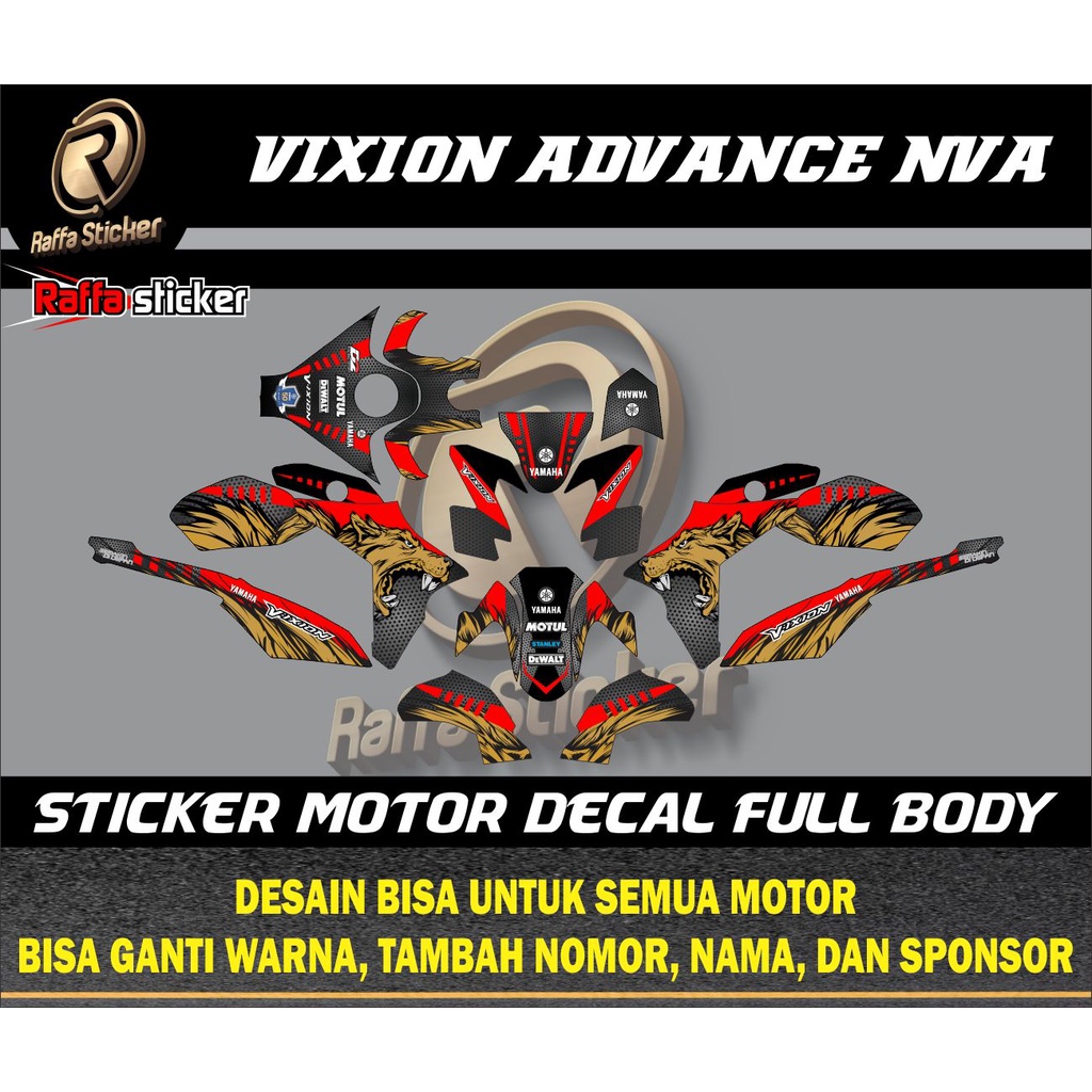 Striping STICKER LIS MOTOR Full Body DECAL Variation YAMAHA NEW VIXION ...