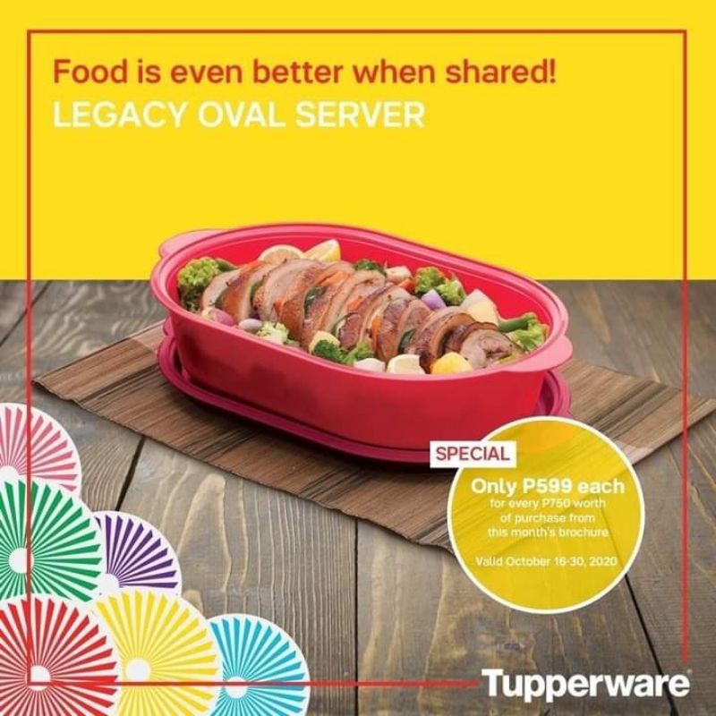 Tupperware Large Oval Server | Shopee Philippines