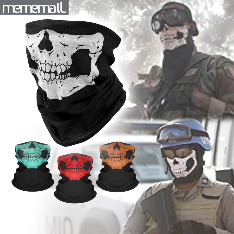 Skeleton Headscarf Ride Mask Keep Warm Neckerchief Head Cover Halloween ...