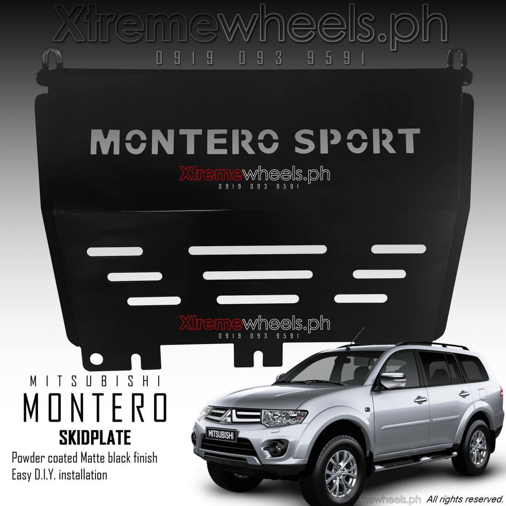 Montero Sport 20082015 Matte Black Skid Plate With Montero sport Logo ( Montero Accessories