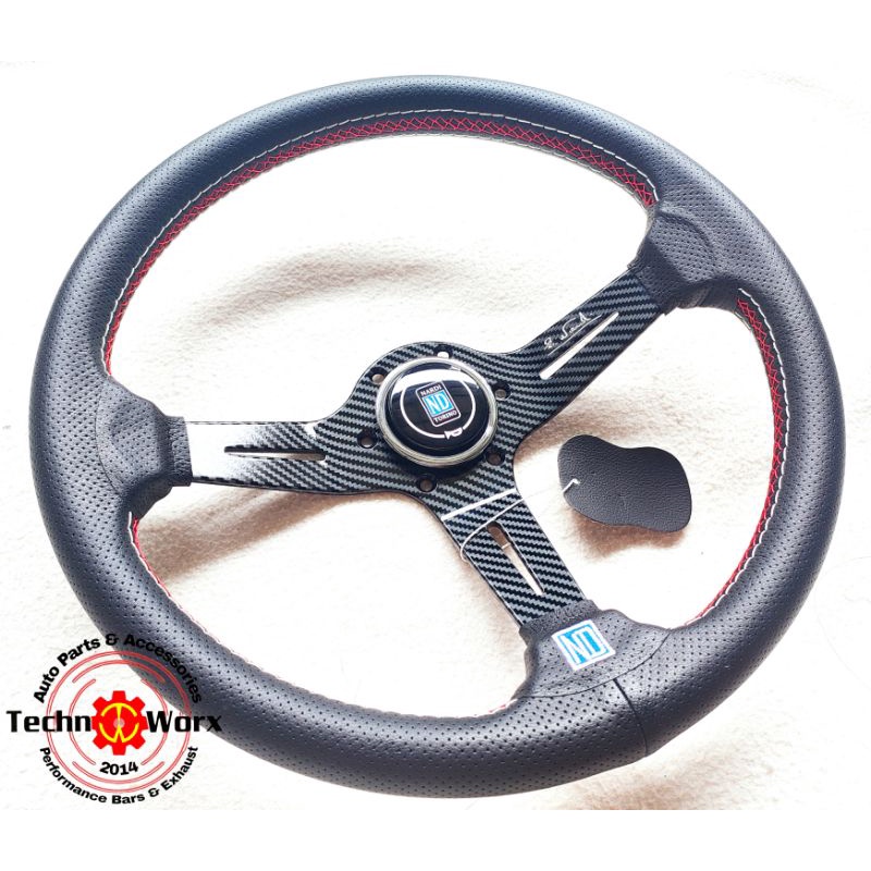 Nardi Carbon Fiber Steering Wheel Leather Universal Car Wheel Horn Box