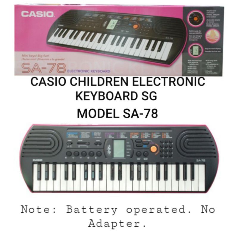 Casio Childrens Electronic Keyboard. SA 78. Shopee Philippines