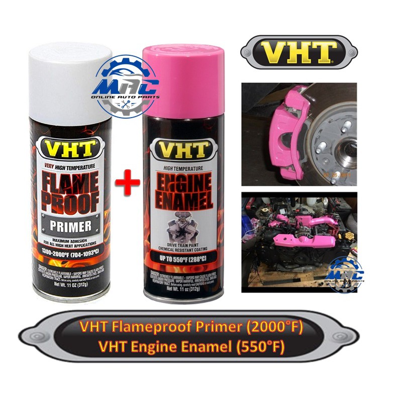 VHT ENGINE ENAMEL HOT PINK and VHT Flameproof Flat White Primer