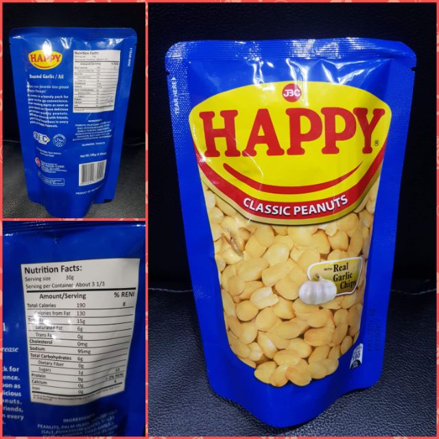 Happy Peanut Classic Peanuts with Garlic Chips 100 grams Low Carb