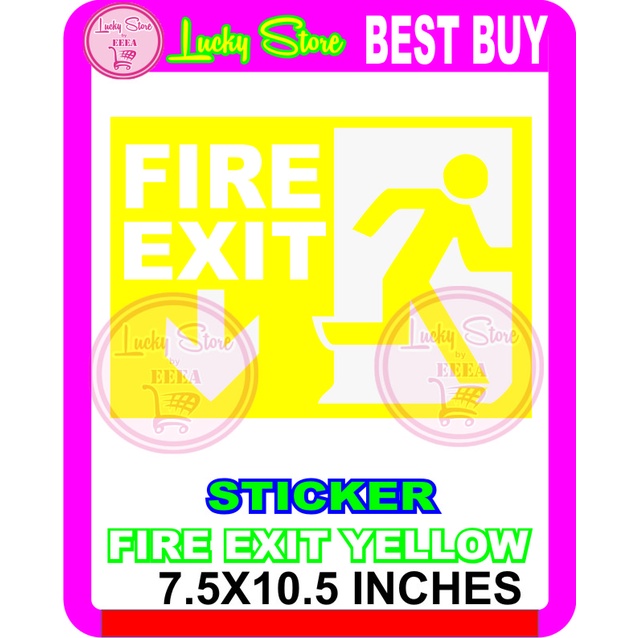 STICKERS ONLY FIRE EXIT SIZE 7.5 X 10.5 INCHES | Shopee Philippines