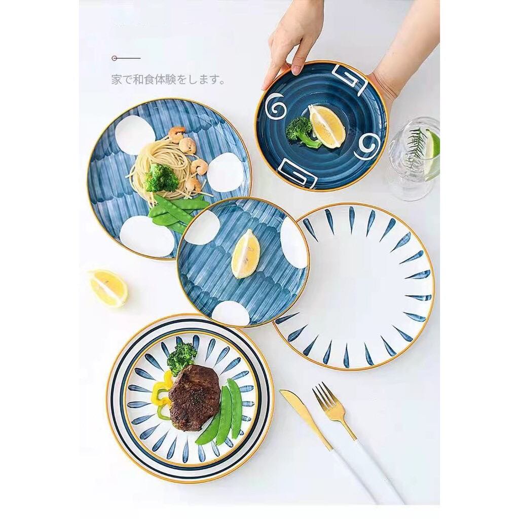 Japanese Ceramic Plates Hand painted Underglaze Color Porcelain Plate ...